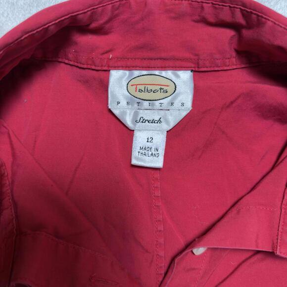 Talbots Dark Pink Button Down Shirt Y2K Office Siren Preppy - Picture 7 of 8
